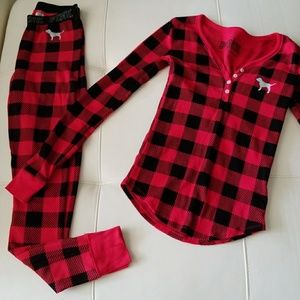 Victoria's Secret Pink Henley thermal set